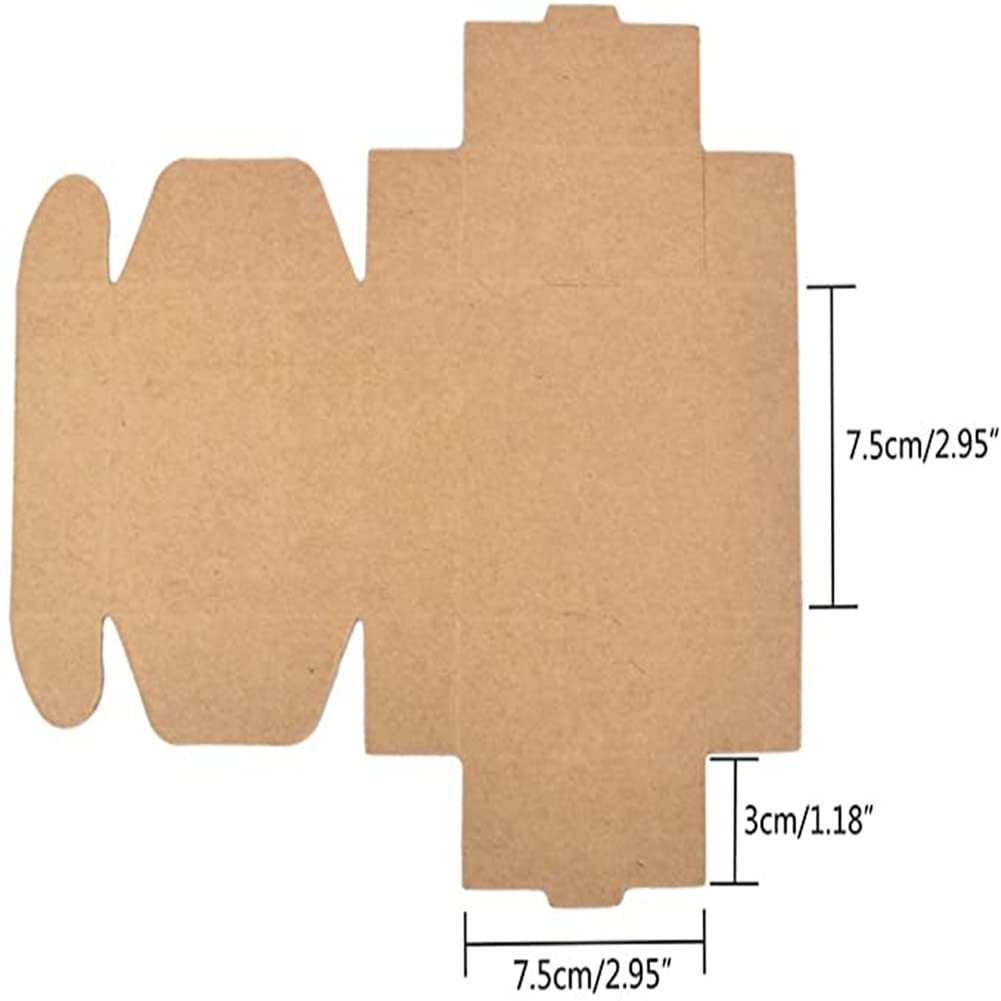 Garvee - 50 boîtes carrées en carton (7,5 x 7,5 x 3 cm) - Emballage carton résistant et réutilisable pour bijoux et bougies - Mariage et fête