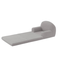 Fauteuil-canapé Garvee pour enfants, 2 en 1, pliable, en tissu polaire doux et confortable, gris, pour salle de jeux ou chambre.