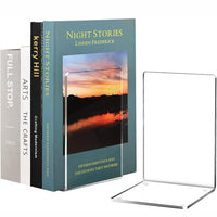 Garvee serre-livres en acrylique transparent (lot de 4), pour étagères, idéal pour les livres, CD et jeux vidéo. dimensions: 12 cm × 19 cm × 12 cm