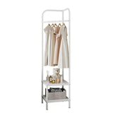 Garvee Porte-Manteau d'Angle en Métal avec 2 Étagères, design Moderne, Résistant à la Rouille, Polyvalent pour Salon et Chambre, blanc - Blanc
