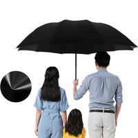 Parapluie familial Garvee grand format, coupe-vent et pliable, noir, 130 cm, pour la pluie et le soleil