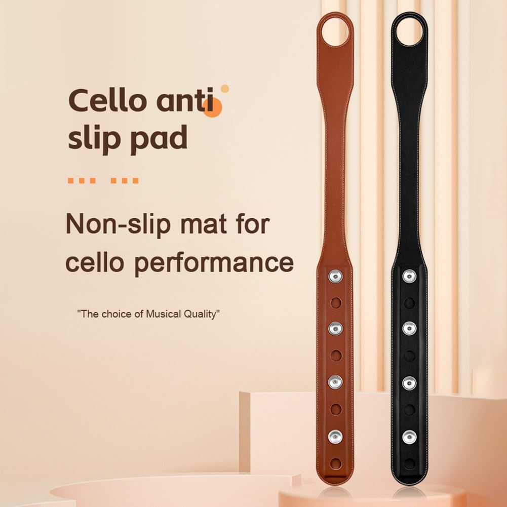 Piquet de violoncelle Garvee avec sangle réglable en 8 points, en cuir microfibre antidérapant, pliable, noir, idéal pour la scène