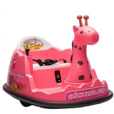 Garvee Voiture Auto-Tamponneuse Électrique pour Enfants 6 V, Design Girafe, Rose, Éclairage LED et Musique, pour Enfants de 2 à 5 Ans - Rose