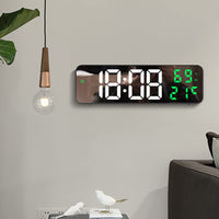 Garvee Réveil numérique horloge murale LED 23 cm avec affichage de la température et de l'humidité, pour la maison et le bureau, alimentation USB, luminosité réglable, grand format