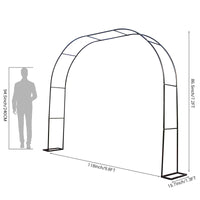 Arche de jardin Garvee avec pergola, 3 m x 2,2 m, en métal noir antirouille, idéale pour les mariages et les jardins.