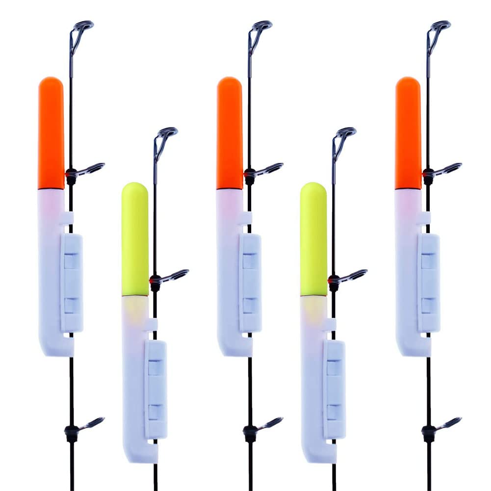 Garvee Lot de 5 bâtons lumineux de pêche à LED, étanches, fonctionnant sur piles, indicateur de touche type 425 pour la pêche de nuit