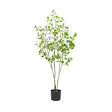 Ficus artificiel Garvee de 1,5 m avec branches ajustables et pot stable, idéal pour la décoration de la maison et du bureau. Entretien facile, texture réaliste, vert. - 