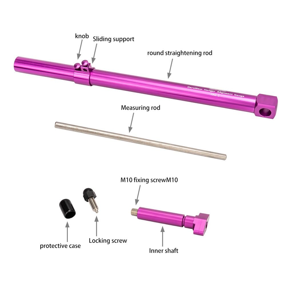 Outil de réglage de dérailleur de vélo Garvee en acier inoxydable pour câble et levier de vitesses - Réglage précis violet