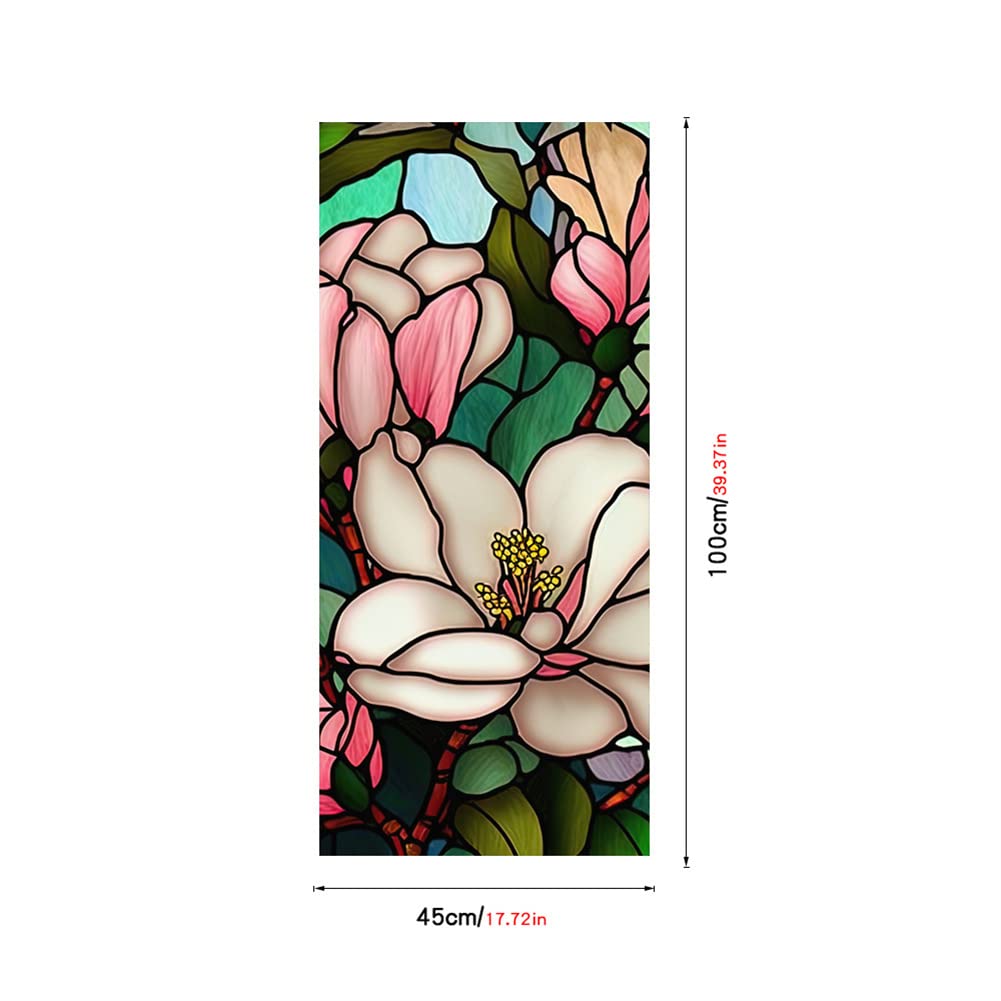 Film occultant Garvee pour fenêtres, motif floral, réutilisable, adhésif statique, 45 x 100 cm, blanc transparent