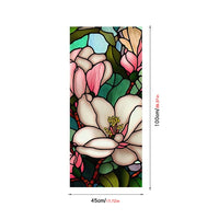 Film occultant Garvee pour fenêtres, motif floral, réutilisable, adhésif statique, 45 x 100 cm, blanc transparent