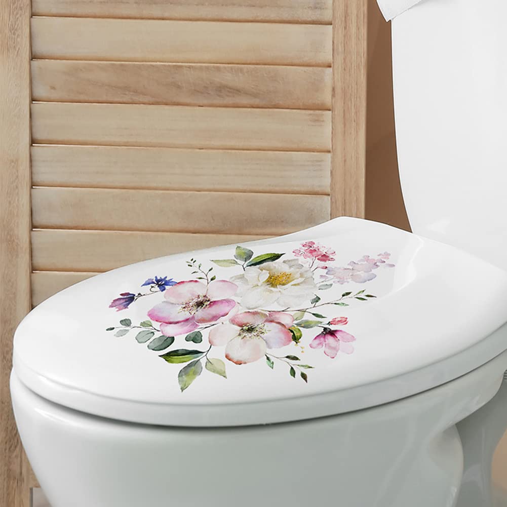 Cache-robinet de salle de bain Garvee, motif floral, autocollant, imperméable, facile à nettoyer, décoration de salle de bain