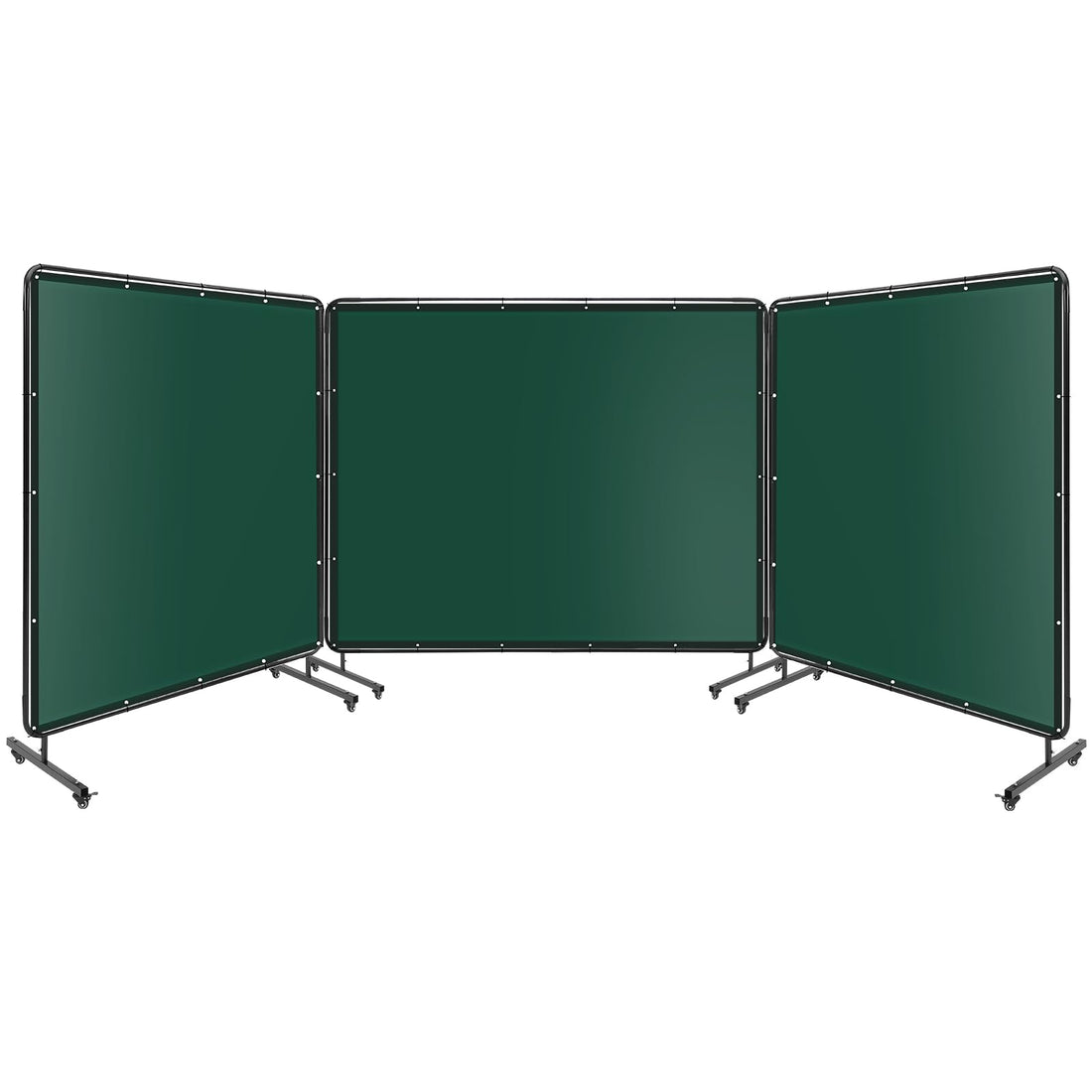 Panneau de protection de soudage Garvee à 3 panneaux, 2,44 m x 1,83 m, PVC ignifugé, cadre en acier, roues, protection UV, atelier/garage