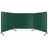 Garvee Panneau de protection de soudage à 3 panneaux, 2,44 m x 1,83 m, PVC ignifugé, cadre en acier, roues, protection UV, atelier/garage