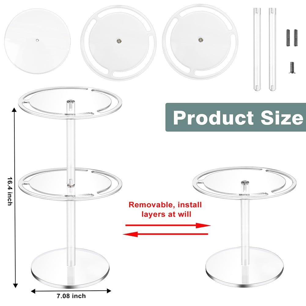 Garvee Présentoir à lunettes de soleil en acrylique transparent à double niveau, rotatif à 360°, pour bijoux et lunettes de table