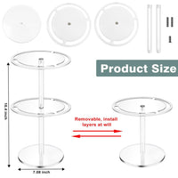 Garvee Présentoir à lunettes de soleil en acrylique transparent à double niveau, rotatif à 360°, pour bijoux et lunettes de table