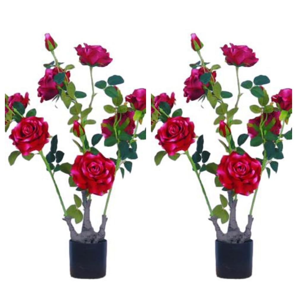 Arbre à pivoines artificielles Garvee 71 cm, réaliste, durable, en plastique et soie, facile d'entretien, décoration intérieure et extérieure, vert