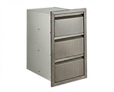 Garvee bloc à 3 tiroirs pour cuisine extérieure, acier inoxydable 304, 37 × 62 × 47 cm, gris effet bois - Gris effet bois