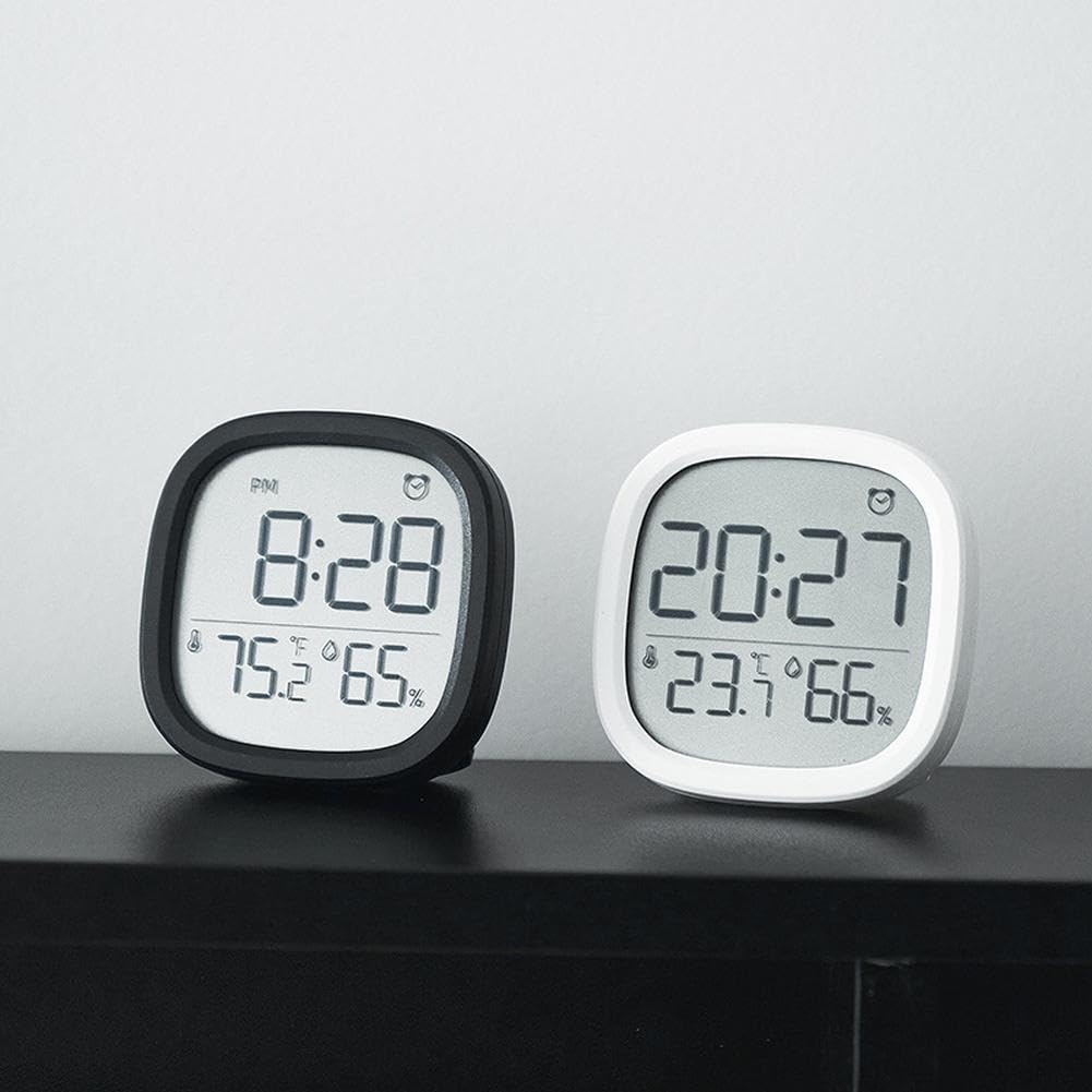 Réveil numérique Garvee avec affichage de la température et de l'humidité, écran LCD, design magnétique pour chambre et bureau, fonctionne sur piles