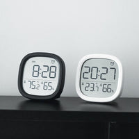 Réveil numérique Garvee avec affichage de la température et de l'humidité, écran LCD, design magnétique pour chambre et bureau, fonctionne sur piles