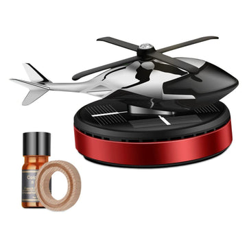 Diffuseur de parfum pour voiture Garvee en forme d'hélicoptère, à énergie solaire, pour l'aromathérapie et la décoration intérieure rouge
