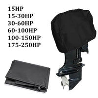 Demi-housse de protection pour moteur hors-bord Garvee, en tissu Oxford 210D imperméable noir, dimensions 52 x 27 x 32 cm, pour moteur de bateau 15 CV.