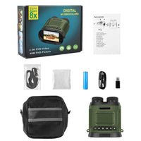 Jumelles de vision nocturne Garvee 2,5K 40MP numériques IR zoom 8x étanches et portables pour la chasse, l'observation des oiseaux et le camping