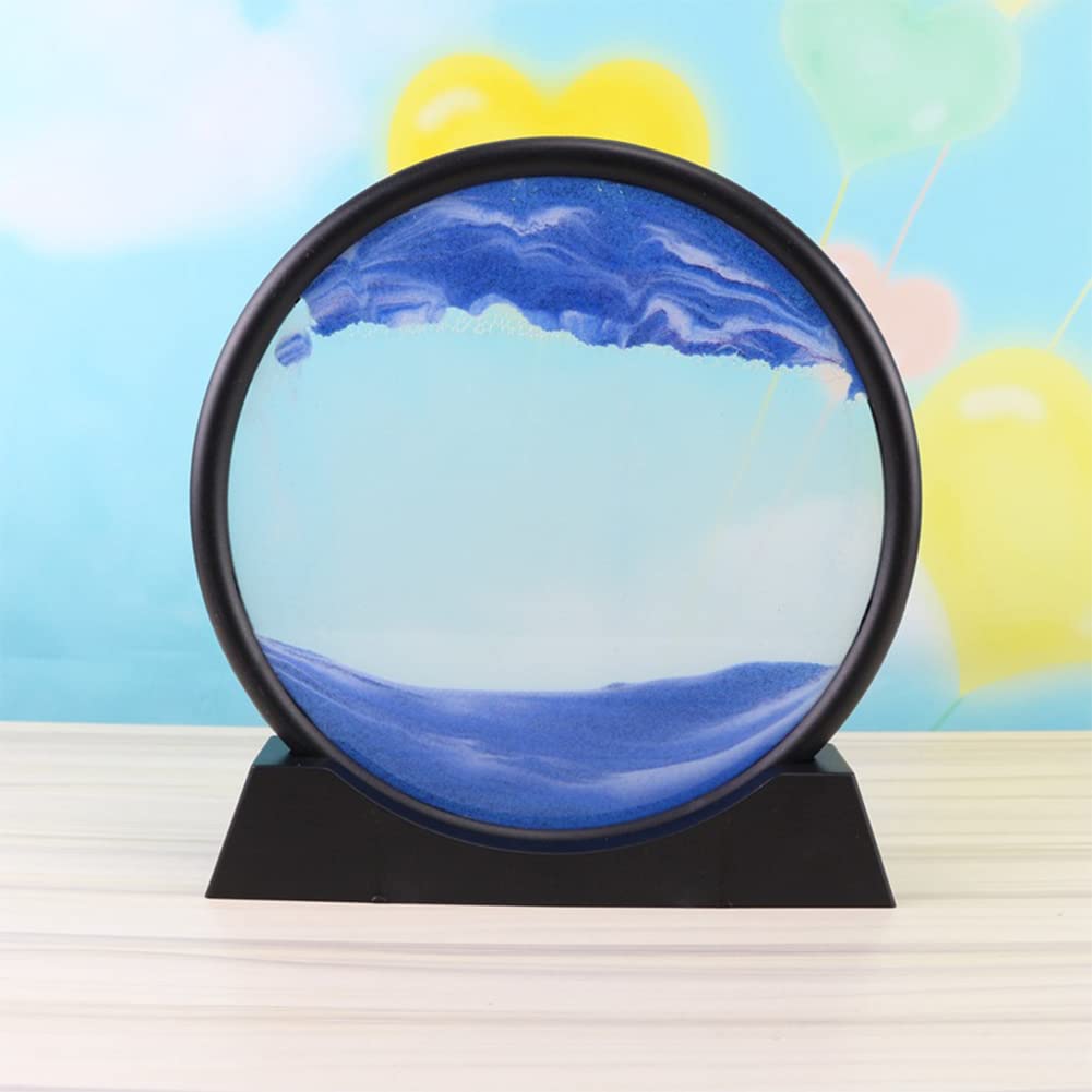 Garvee SABLIER ARTISTIQUE 3D , Paysage Naturel, 18 cm, Bleu, pour Salon et Bureau