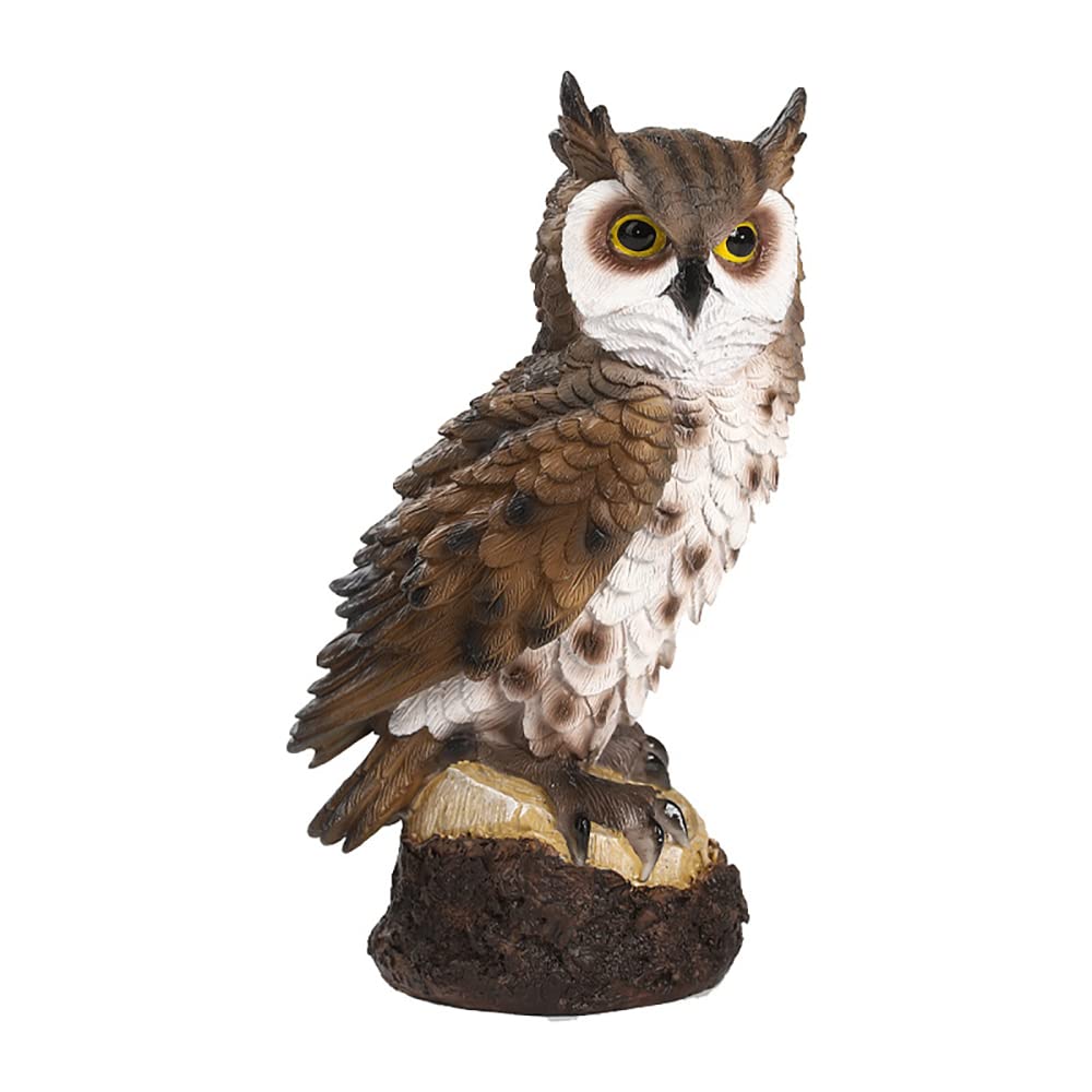 Garvee Hibou effaroucheur anti-oiseaux en plastique durable, statue décorative réaliste pour jardin extérieur, protection efficace contre les oiseaux.