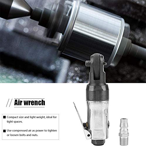 Clé à cliquet pneumatique Garvee Mini 6,35 mm et 9,5 mm, tige droite, robuste, en métal, compacte, idéale pour le bricolage et les réparations.