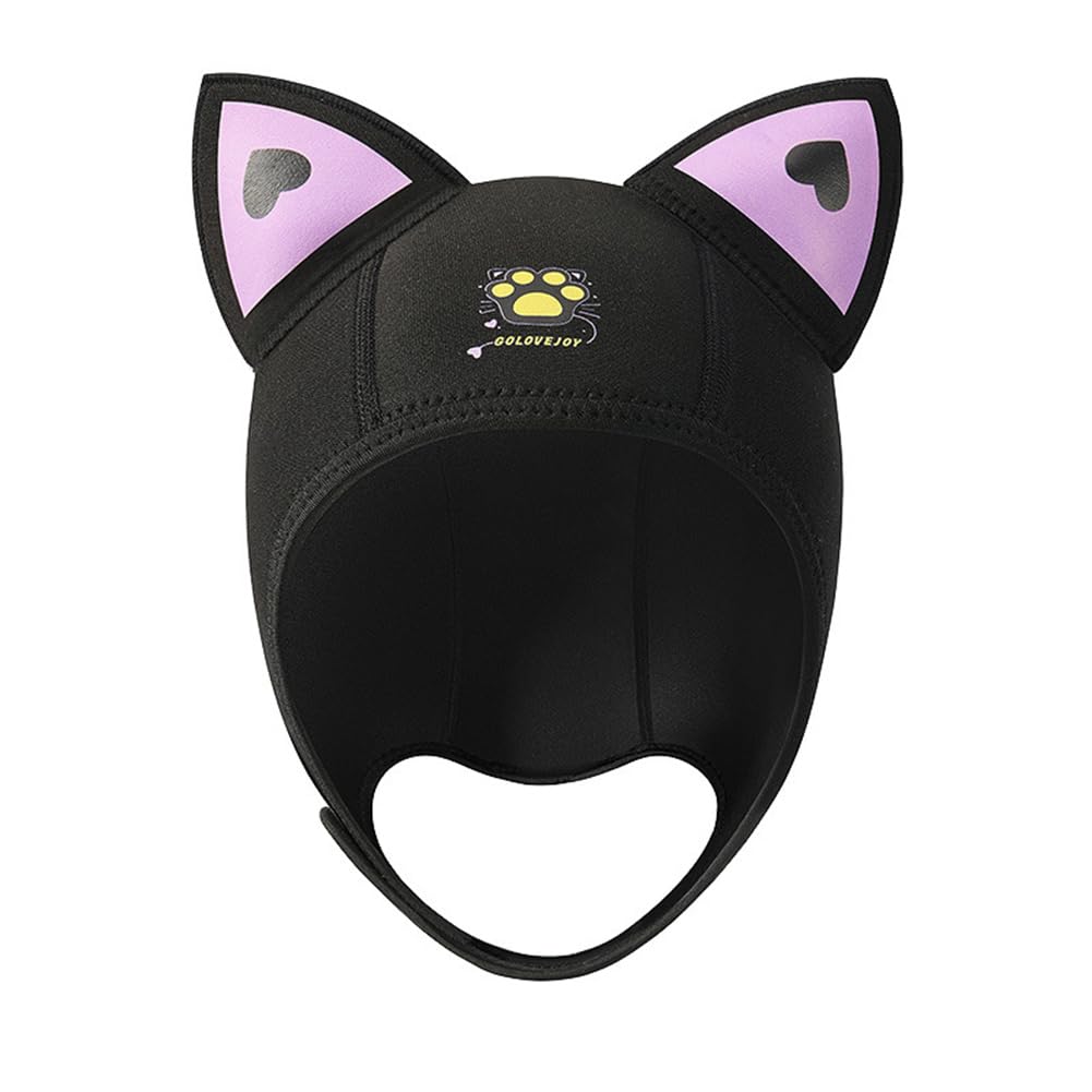 Cagoule de plongée Garvee avec oreilles de chat, en néoprène 3 mm, étanche, élastique avec mentonnière, pour la plongée et les sports nautiques