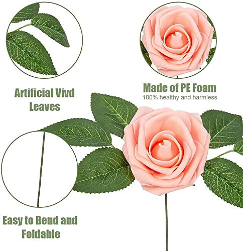 Roses artificielles Garvee, lot de 25, fleurs en mousse, roses, pour décorations de mariage à faire soi-même, couleurs éclatantes, durables et polyvalentes