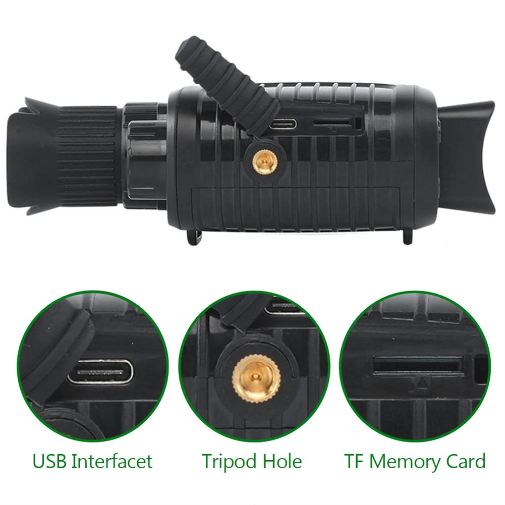 Monoculaire de vision nocturne numérique Garvee R7, capteur HD 1080p, zoom numérique 5x, LED infrarouge 3 W, léger et portable, idéal pour la chasse et le camping (noir).