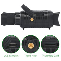 Monoculaire de vision nocturne numérique Garvee R7, capteur HD 1080p, zoom numérique 5x, LED infrarouge 3 W, léger et portable, idéal pour la chasse et le camping (noir).