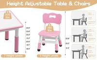 Ensemble table et 6 chaises pour enfants Garvee avec rangement, hauteur réglable, plateau à motifs graffiti, pieds antidérapants, table d'activités pour la maison et la maternelle.