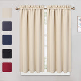 Cantonnières occultantes Garvee, lot de 2, beige, 66 x 114 cm, pour fenêtres, salon, cuisine, chambre, isolation thermique - Beige