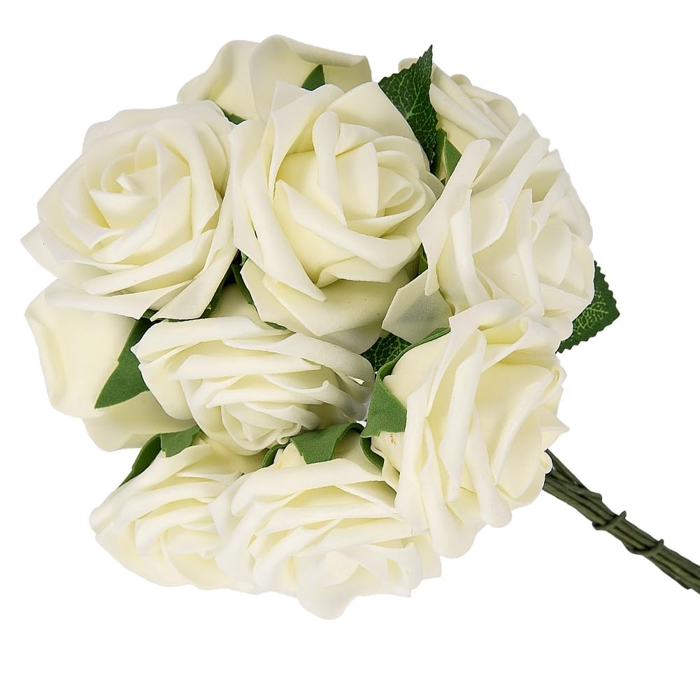 Coffret de roses artificielles Garvee avec 25 roses en savon bleues et rouges, mousse de latex, cadeau romantique pour la Saint-Valentin et la fête des mères