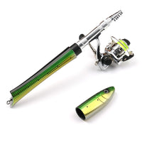 Ensemble canne à pêche Garvee Pen 1,4 m, mini moulinet télescopique, léger et portable pour la pêche en eau douce et en eau salée