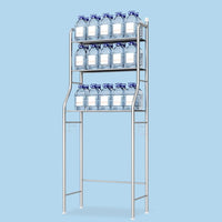 Étagère de salle de bain autoportante à 3 niveaux Garvee en métal avec crochets et porte-papier toilette, blanche, gain de place.
