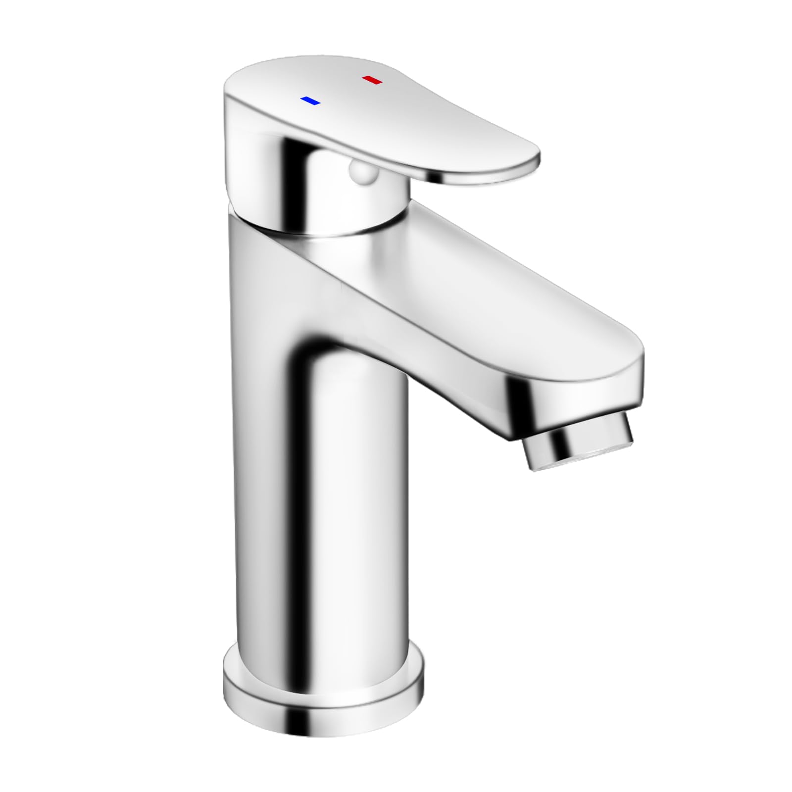 Mitigeur de salle de bain Garvee, hauteur de bec 128 mm, finition chromée, économie d'eau pour salles de bain modernes et toilettes invités