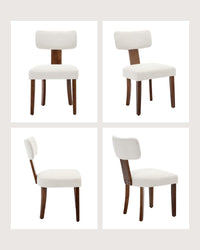 Chaises de salle à manger Garvee, lot de 2, revêtement en tissu, dossier ergonomique incurvé, structure en bois, résistant aux rayures, beige, mobilier de cuisine et de salle à manger