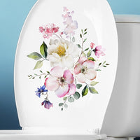 Cache-robinet de salle de bain Garvee, motif floral, autocollant, imperméable, facile à nettoyer, décoration de salle de bain