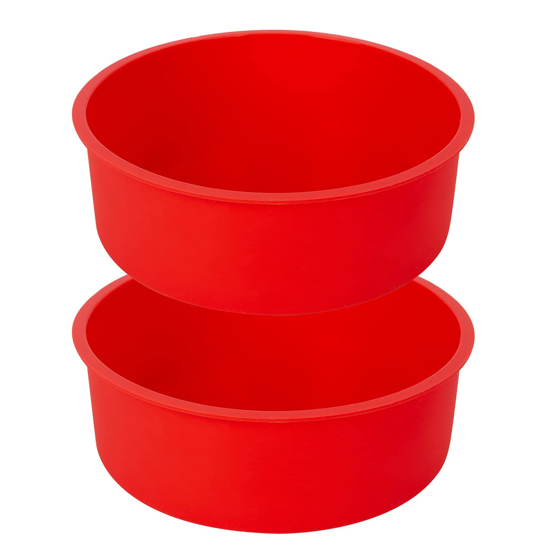 Moule à gâteau en silicone Garvee (2 pièces), rond de 15 cm, rouge | Antiadhésif et démoulage facile | Réutilisable pour les fêtes et la pâtisserie