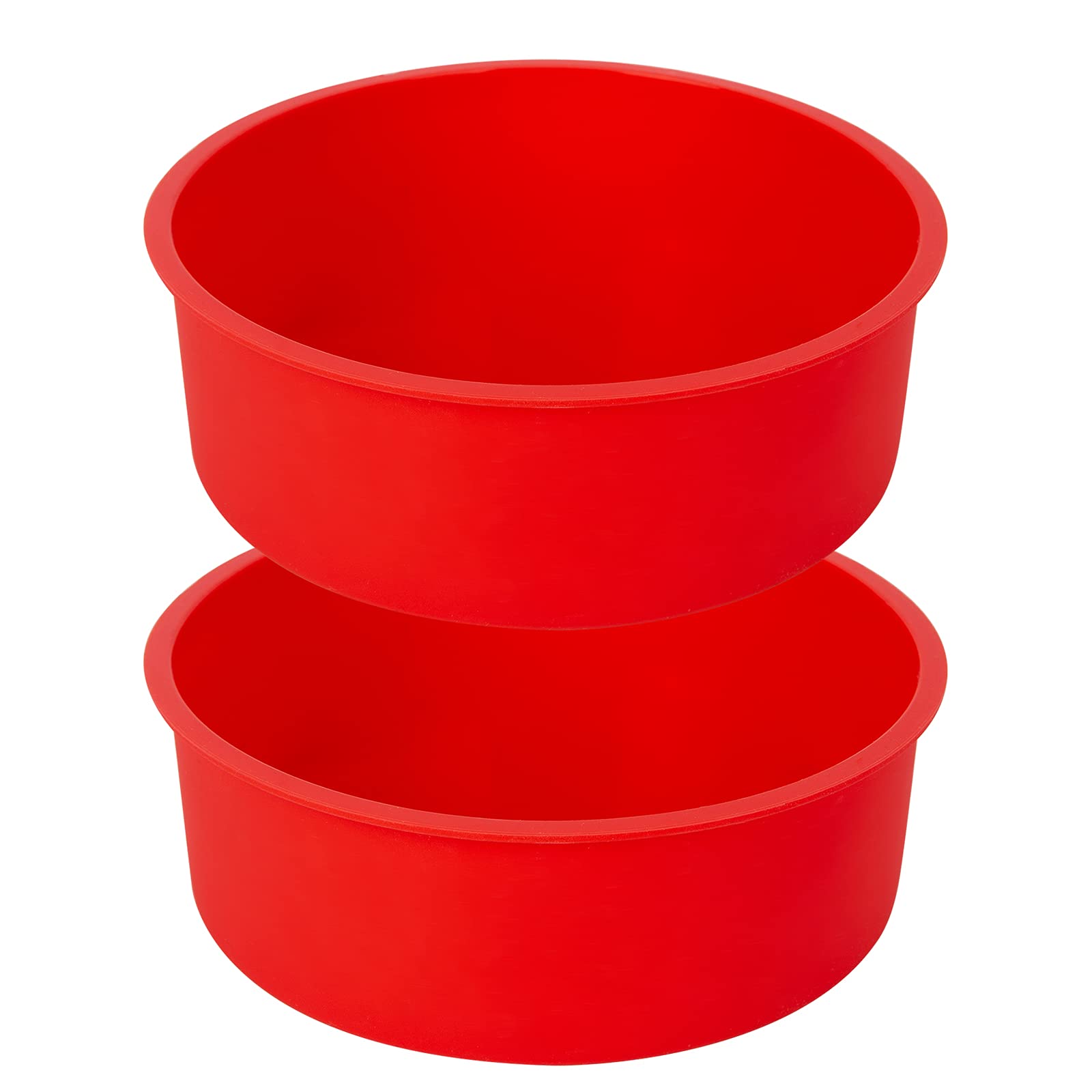 Moule à gâteau en silicone Garvee (2 pièces), rond de 15 cm, rouge | Antiadhésif et démoulage facile | Réutilisable pour les fêtes et la pâtisserie