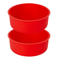 Moule à gâteau en silicone Garvee (2 pièces), rond de 15 cm, rouge | Antiadhésif et démoulage facile | Réutilisable pour les fêtes et la pâtisserie