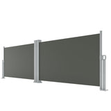 Garvee Store Latéral Rétractable 180,3 x 599,4 cm Tissu Polyester 280g Imperméable résistant aux UV Cadre Fer Galvanisé Aluminium Terrasse Piscine
