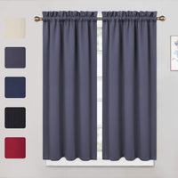 Cantonnières occultantes Garvee, lot de 2, pour fenêtres (salon, cuisine, chambre), 66 x 114 cm, gris foncé