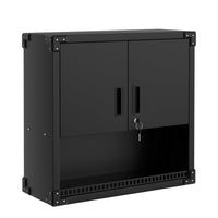 Armoire murale robuste Garvee en acier avec étagères réglables et serrure pour garage ou atelier, 80 x 30 x 77 cm, noire