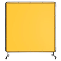 Écran de soudage Garvee 1,8 x 1,8 m avec cadre en acier, résistant aux UV, ignifugé, mobile sur roulettes pour atelier et garage, en PVC de qualité industrielle