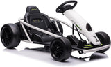 Garvee Go-kart électrique enfant 24 V blanc, 2 moteurs de 300 W, mode drift, siège réglable et cadre en acier, pour 6 à 12 ans - Blanc