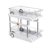 Étagères coulissantes Garvee, paniers extensibles à 2 niveaux, cuisine et salle de bain, dimensions ajustables, matériau ABS